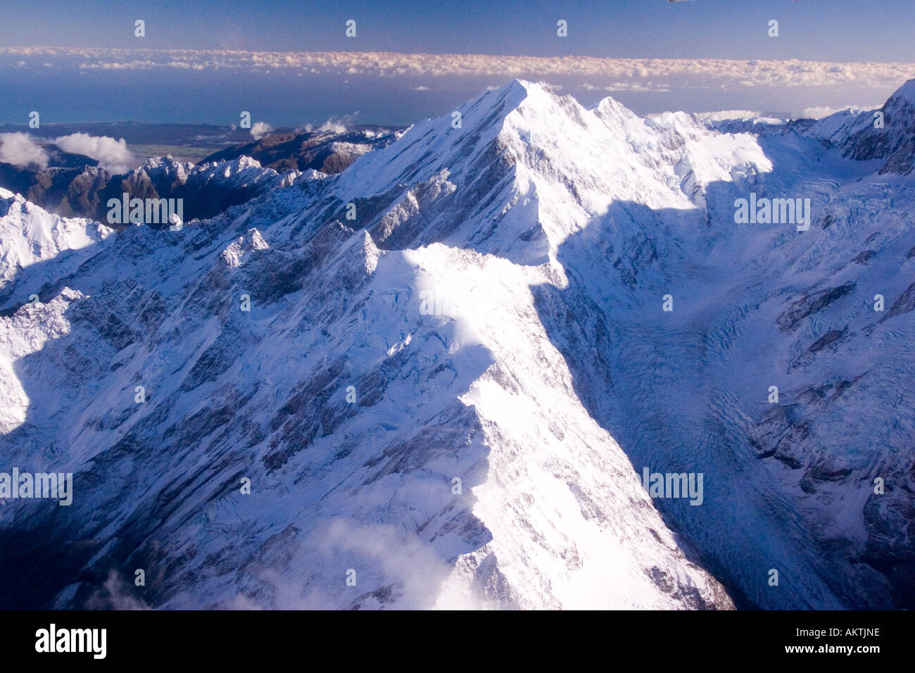 Luftaufnahme des Mount Cook Nationalpark Neuseeland Stockfoto