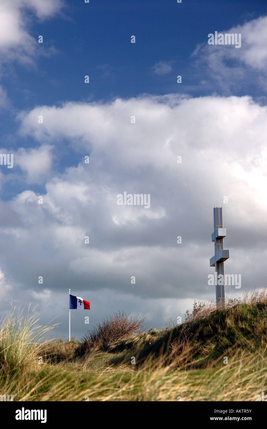 Ein Denkmal für die freien französischen Armee am Juno Beach in der Normandie, Nordfrankreich Stockfoto