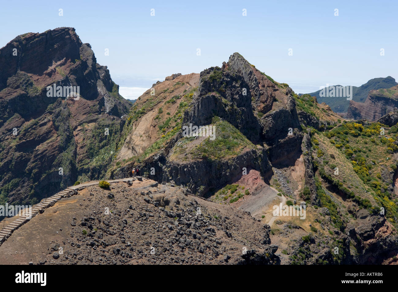 Die Aussicht vom Pico de Arieiro Sicht in die Berge von Madeira, Portugal Stockfoto