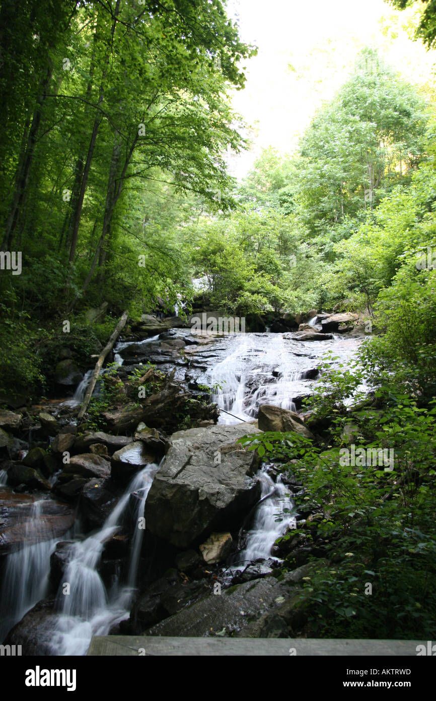 An der Basis der Amicalola Falls, Georgia, USA. Stockfoto