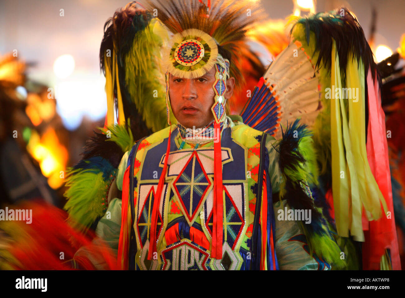 Tänzerinnen im Native American Pow Wow Stockfoto