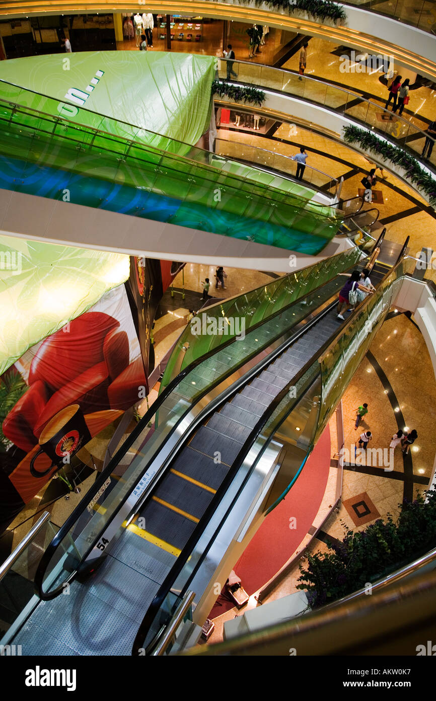 Shopping Center Hong Kong Rolltreppe Stockfoto