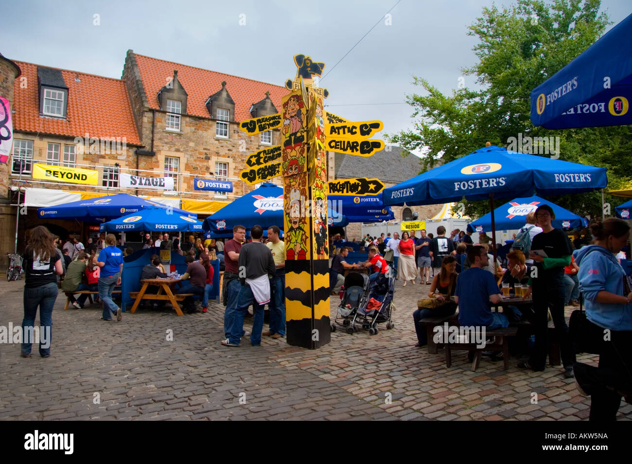 Lustgarten Hof während des Edinburgh Fringe Festival Schottland UK Stockfoto