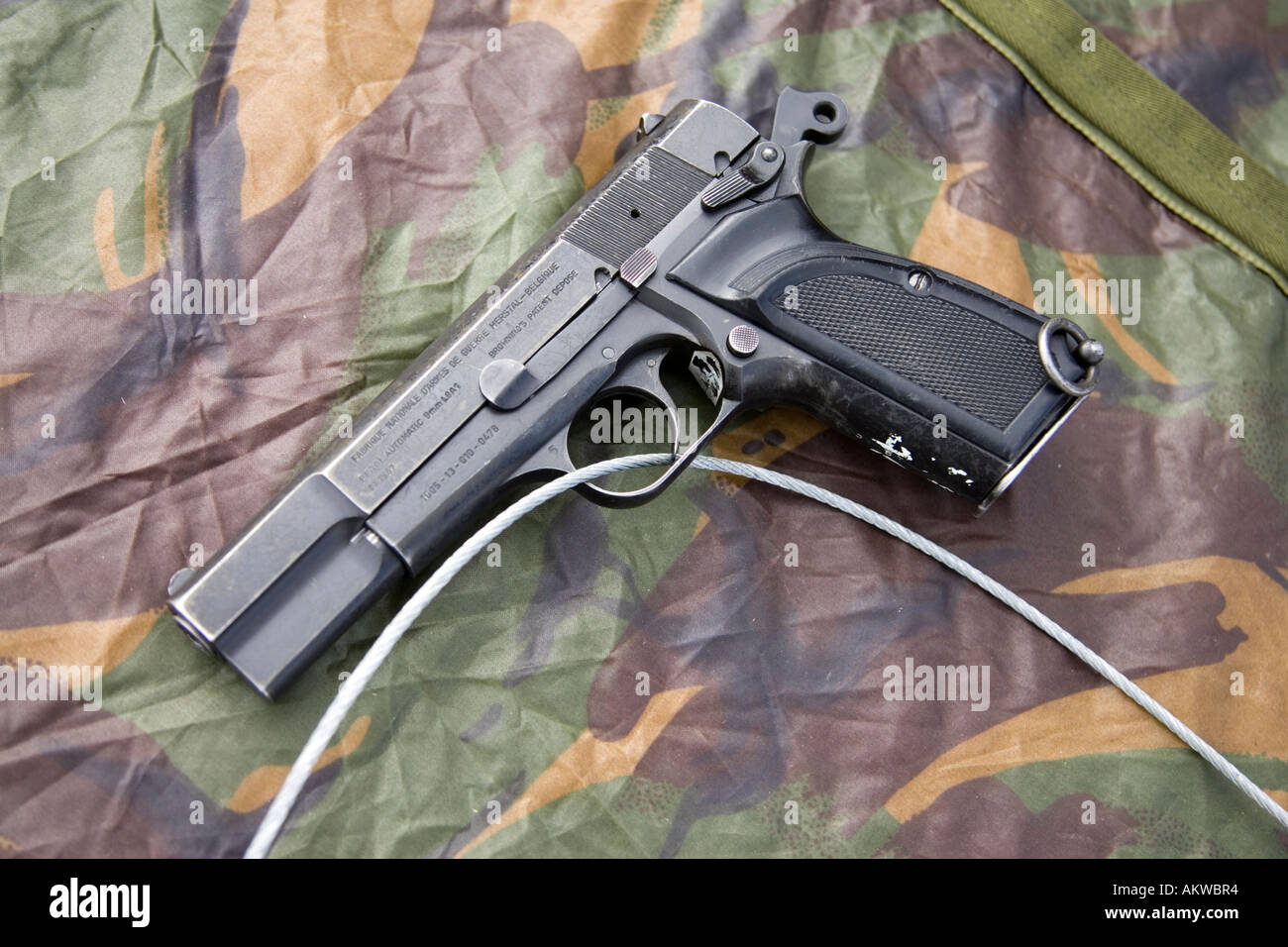 Browning 9mm Pistole Stockfoto