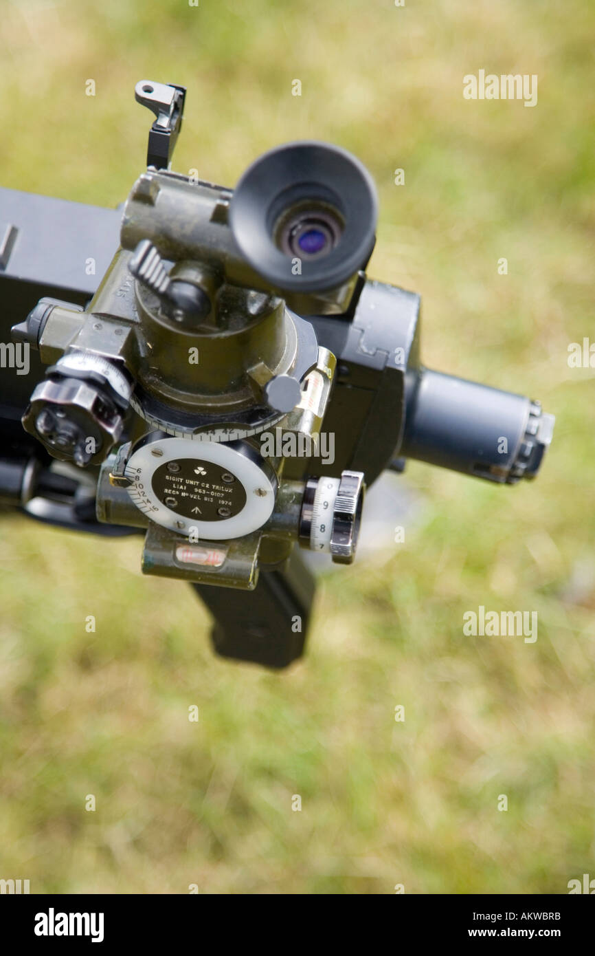 optisches Visier L7A2 7.62mm Maschinengewehr Stockfoto