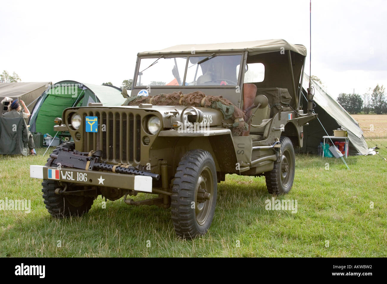 WW2 Army Jeep LKW auf der Messe in UK Stockfoto