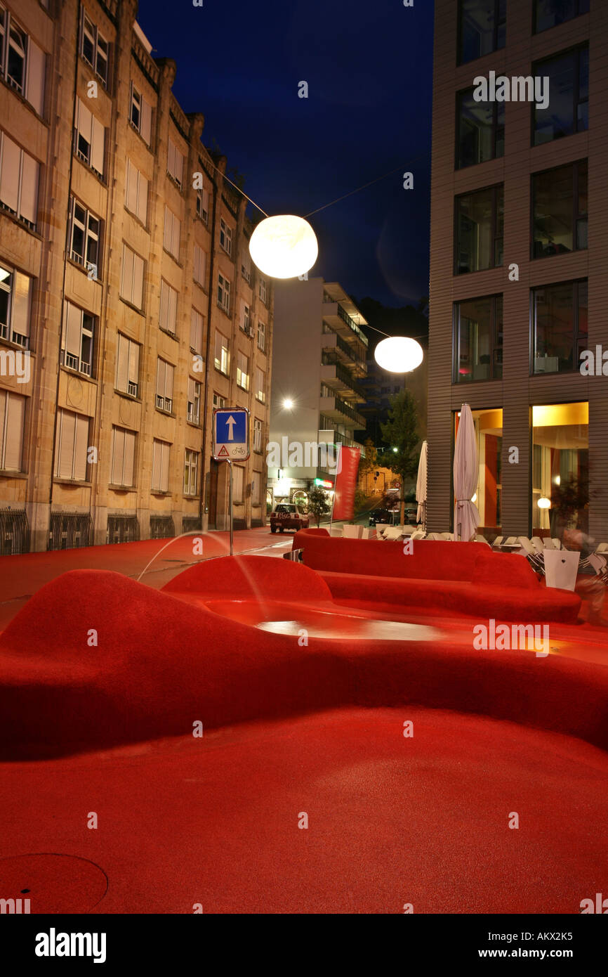 Revitalisierung der verfallenen St. Galler Innenstadt "Bleicheli": Architekt Carlos Martinez und Künstlerin Pipilotti Rist haben Cre Stockfoto