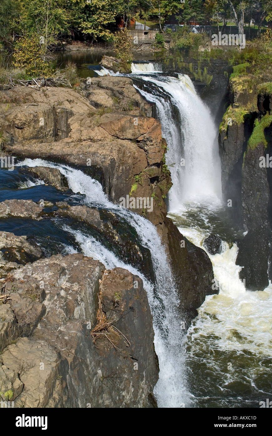 Great Falls auf der Passaic River Paterson NJ Stockfoto