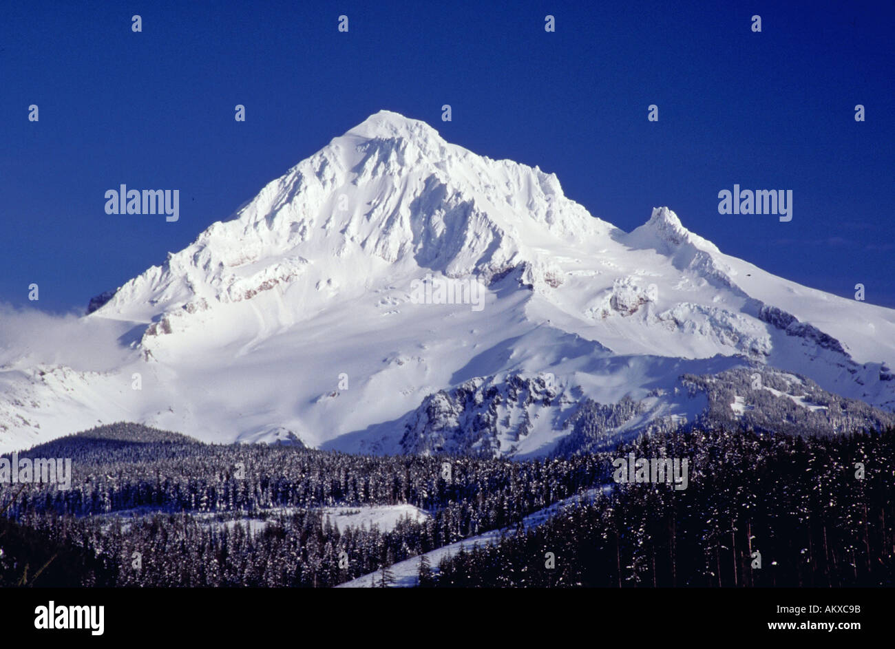 Mt. Hood bedeckt in Oregon Schnee Stockfoto