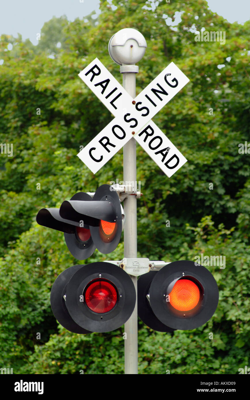 Bahnübergang Zeichen Stockfoto