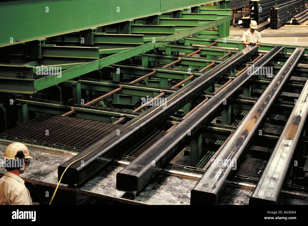 Produktion von Stahlrohr im Stahlbau Werk Birmingham Alabama Copperweld Stockfoto