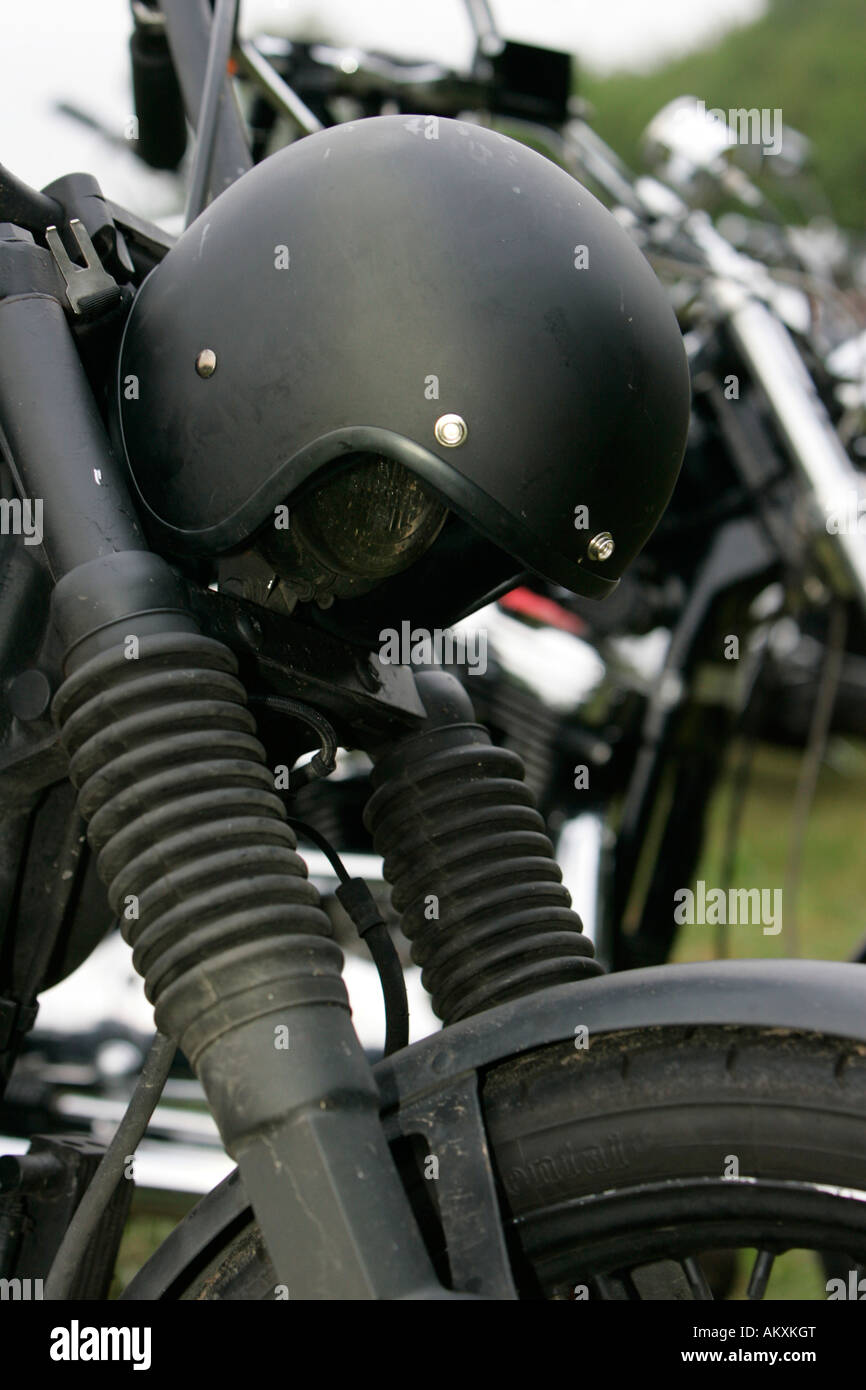 Harley Davidson, Detail, Helm. Stockfoto