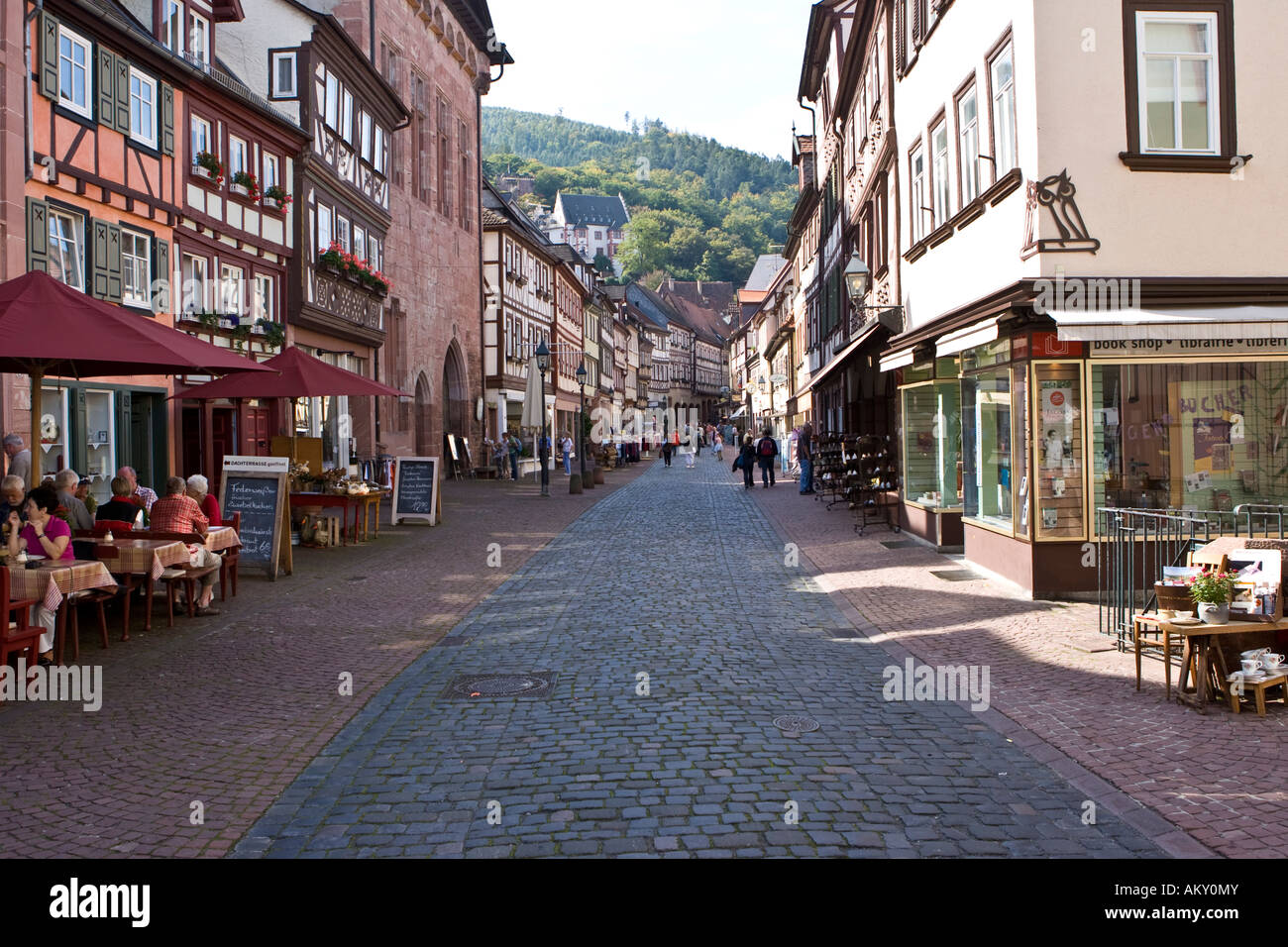 Altstadt, gut erhaltenen Fachwerkhäuser, Miltenberg, Bayern, Deutschland Stockfoto