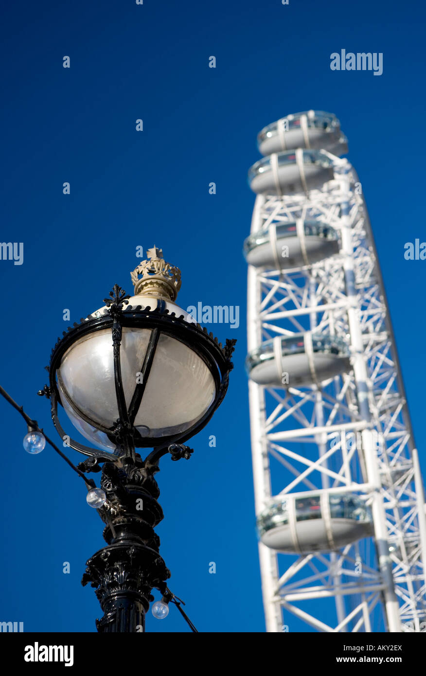 Millenium Wheel - London Eye befindet sich am südlichen Ufer London Stockfoto