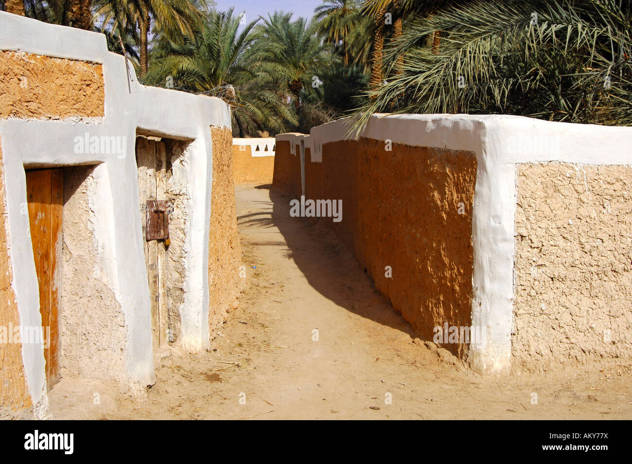 Lane in der alten Stadt von Ghadames, UNESCO-Welterbe, Libyen Stockfoto