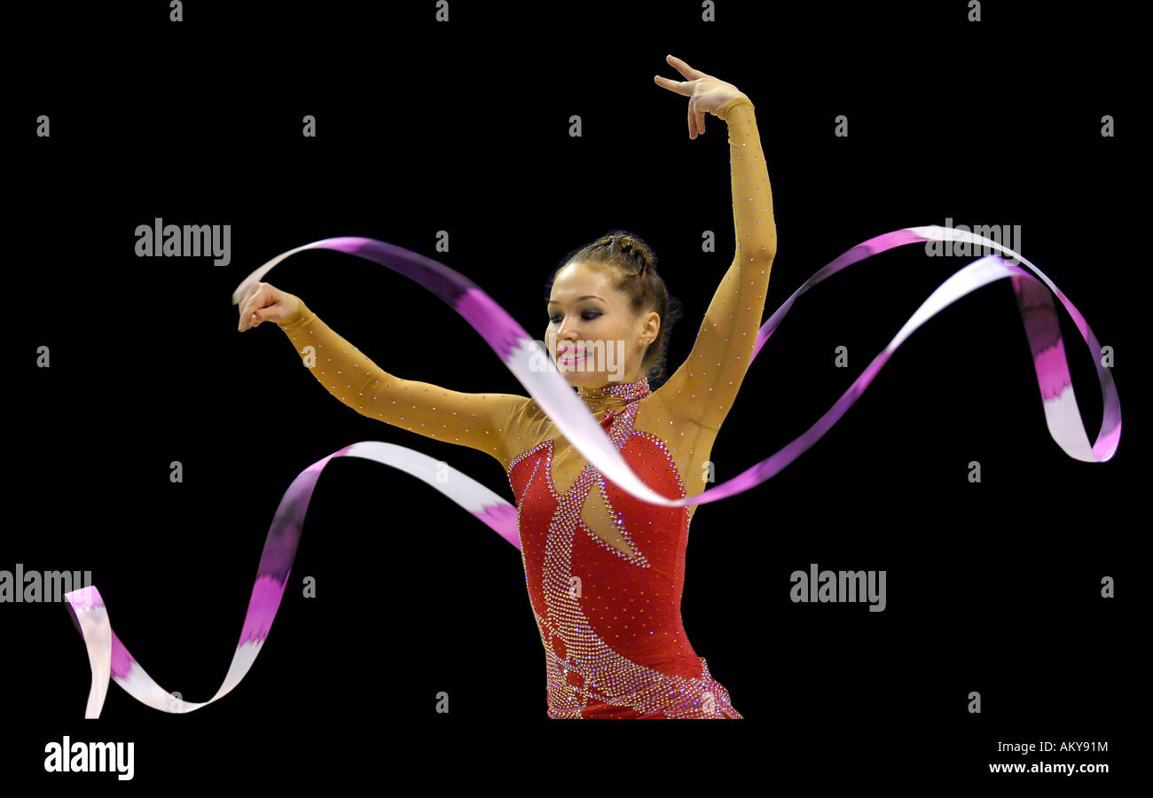 RG Irena RIZENSON ISR Rhythmus Gymnastik Stockfoto