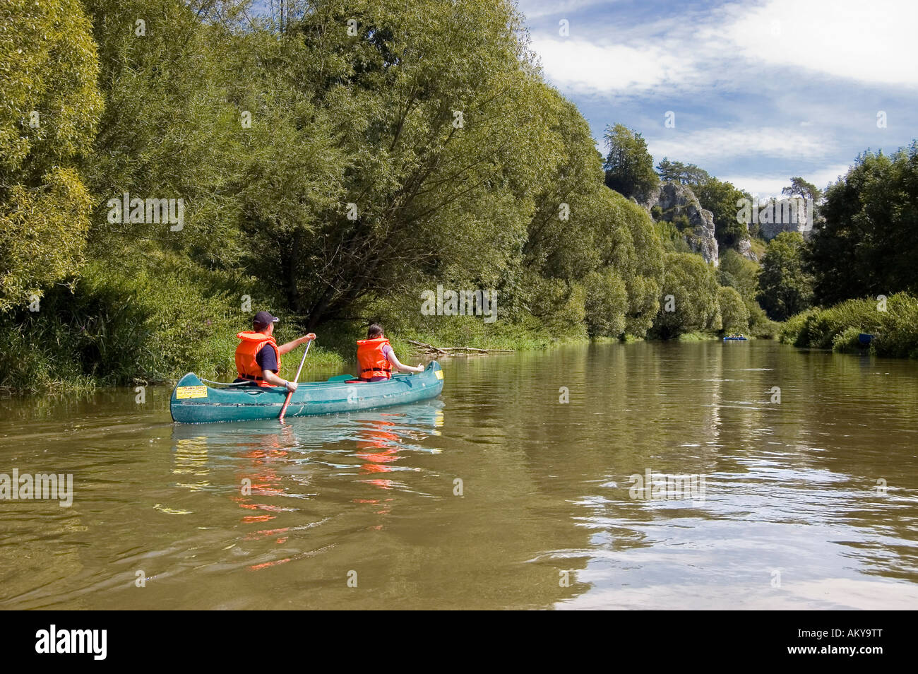 Kanufahren, Altmühl, Bayern, Deutschland Stockfoto