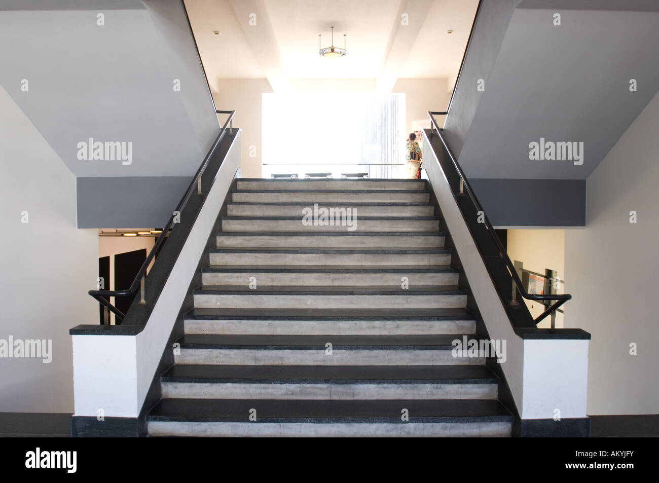 Stairway To The Bauhaus Dessau Deutschland Stockfoto Bild