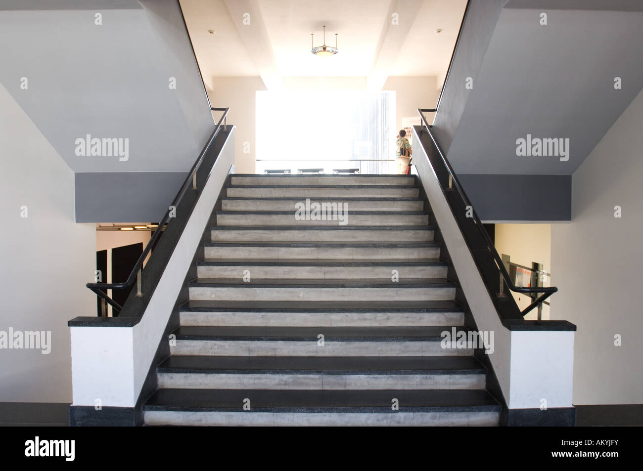 Stairway To The Bauhaus Dessau Deutschland Stockfoto Bild