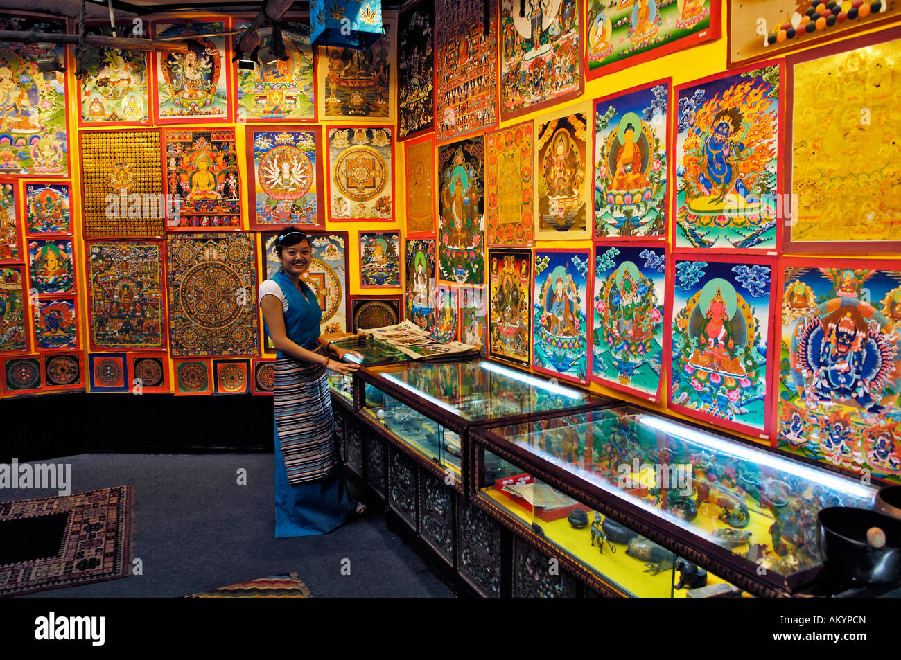 Thanka, d.h. bestickt buddhistische Banner, Lhasa, Tibet