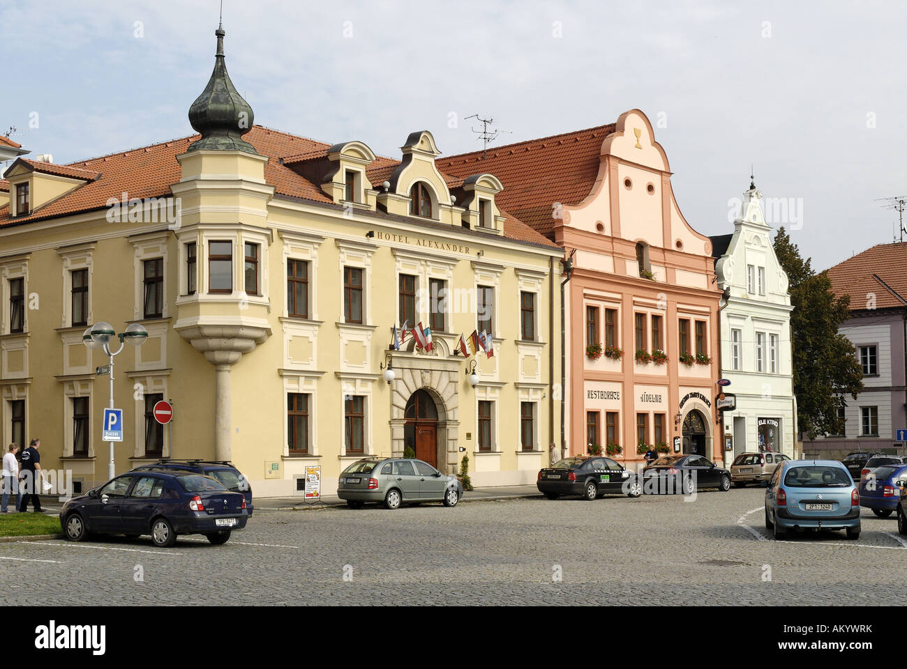 Historische alte Stadt Stříbro, Westböhmen, Tschechische Republik Stockfoto