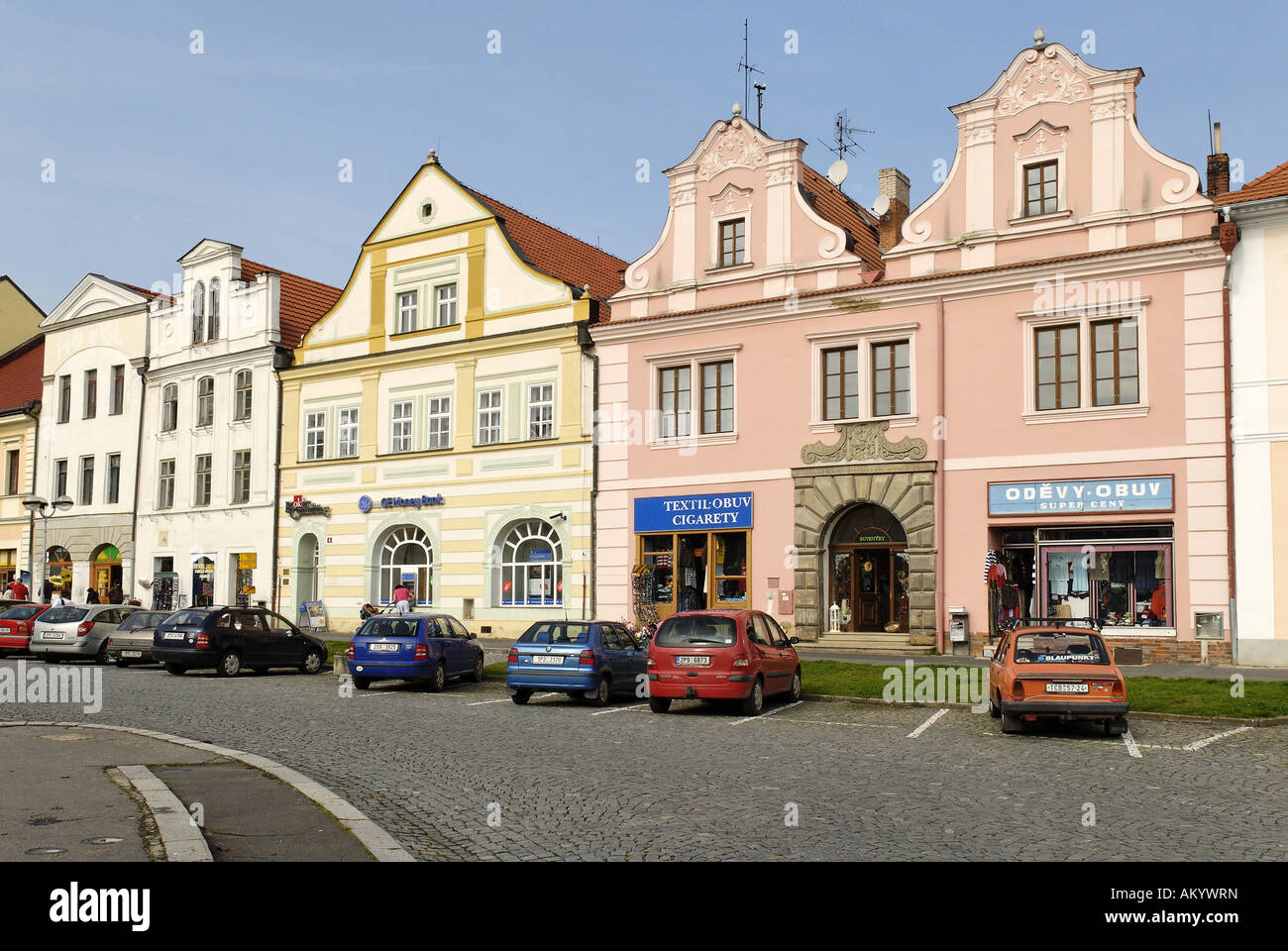 Historische alte Stadt Stříbro, Westböhmen, Tschechische Republik Stockfoto