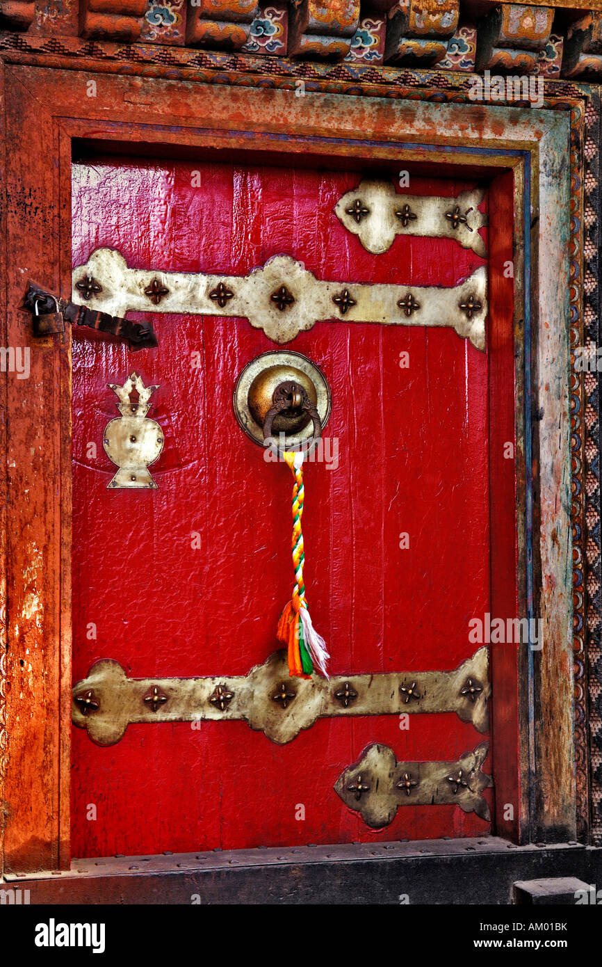 Tür, Jamkhang Chenmo Kloster, Tashilhunpo, Tibet, Asien Stockfoto