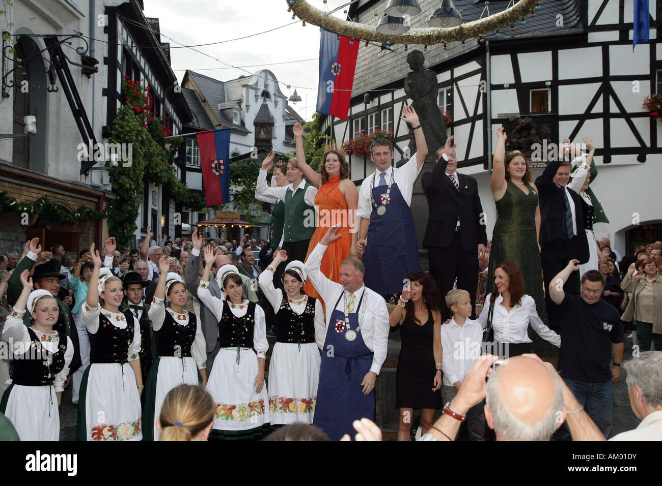 Eröffnung des ältesten deutschen Weinfest, Winningen, Rheinland-Pfalz Deutschland Stockfoto