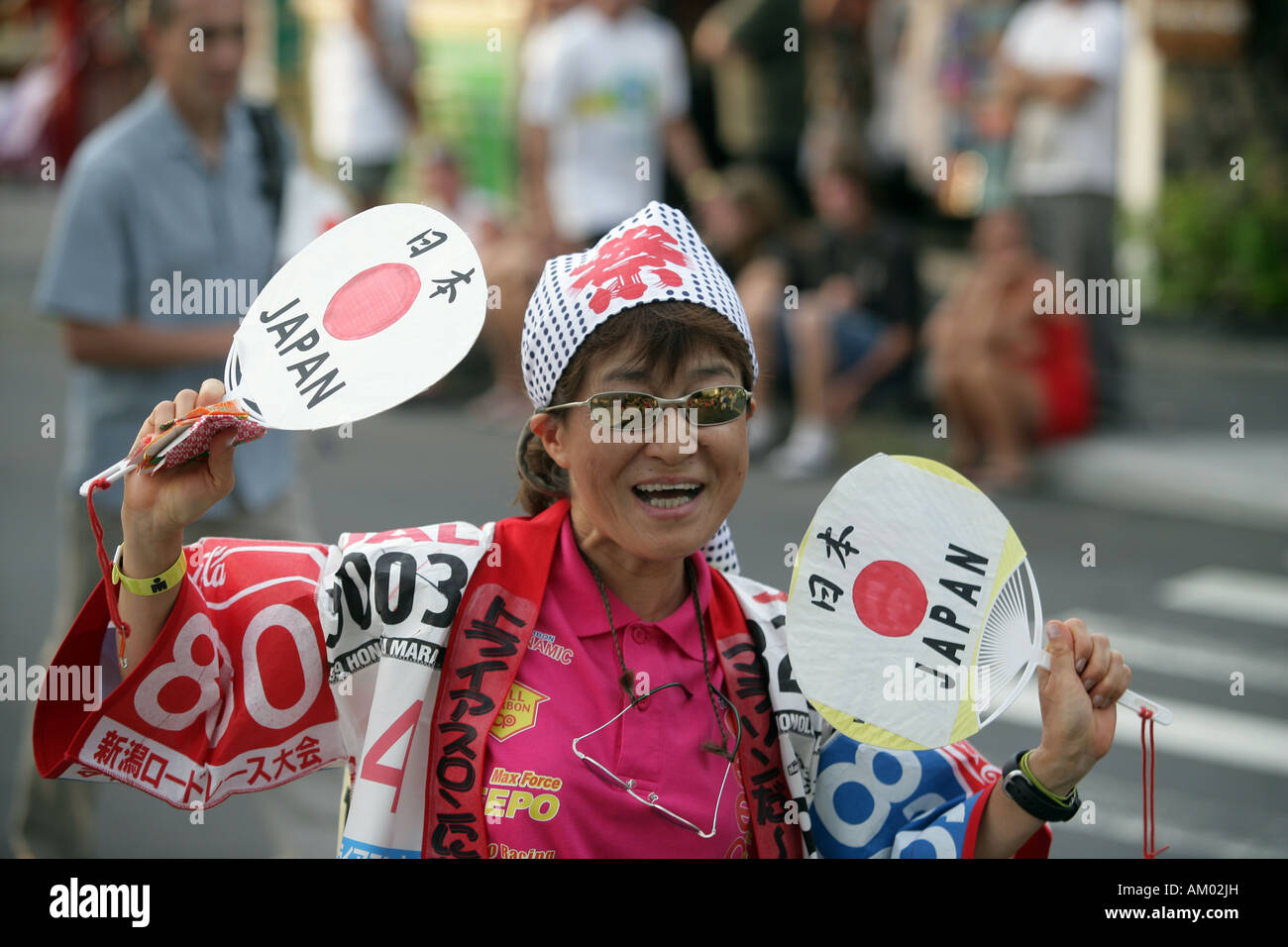 Japanische Deleagtion besuchen die Ironman World Championship auf Hawaii USA Stockfoto