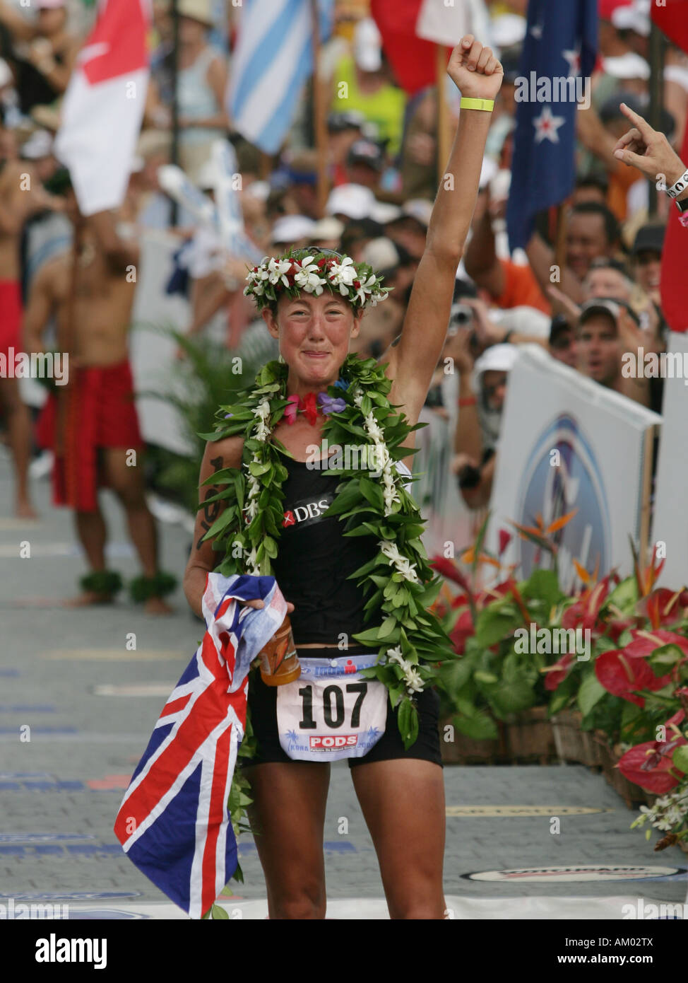 Triathlonien Chrissie Wellington während der Ironman World Championship in Kailua-Kona Hawaii USA Stockfoto