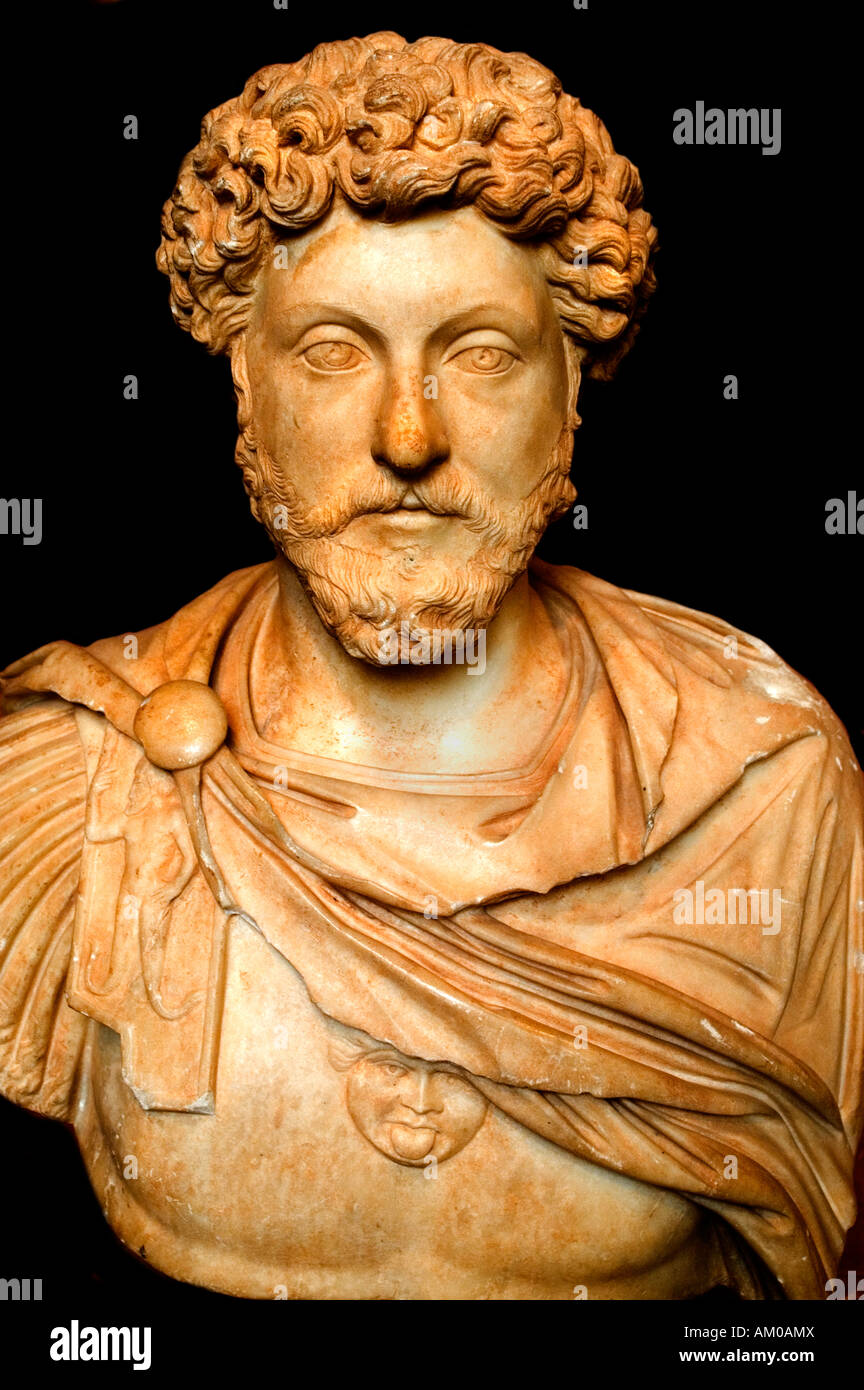 Marcus Aurelius Antoninus 121 – 180 war von 161 bis 180 römischer Kaiser und stoischer Philosoph, Rom, Italien, Stockfoto