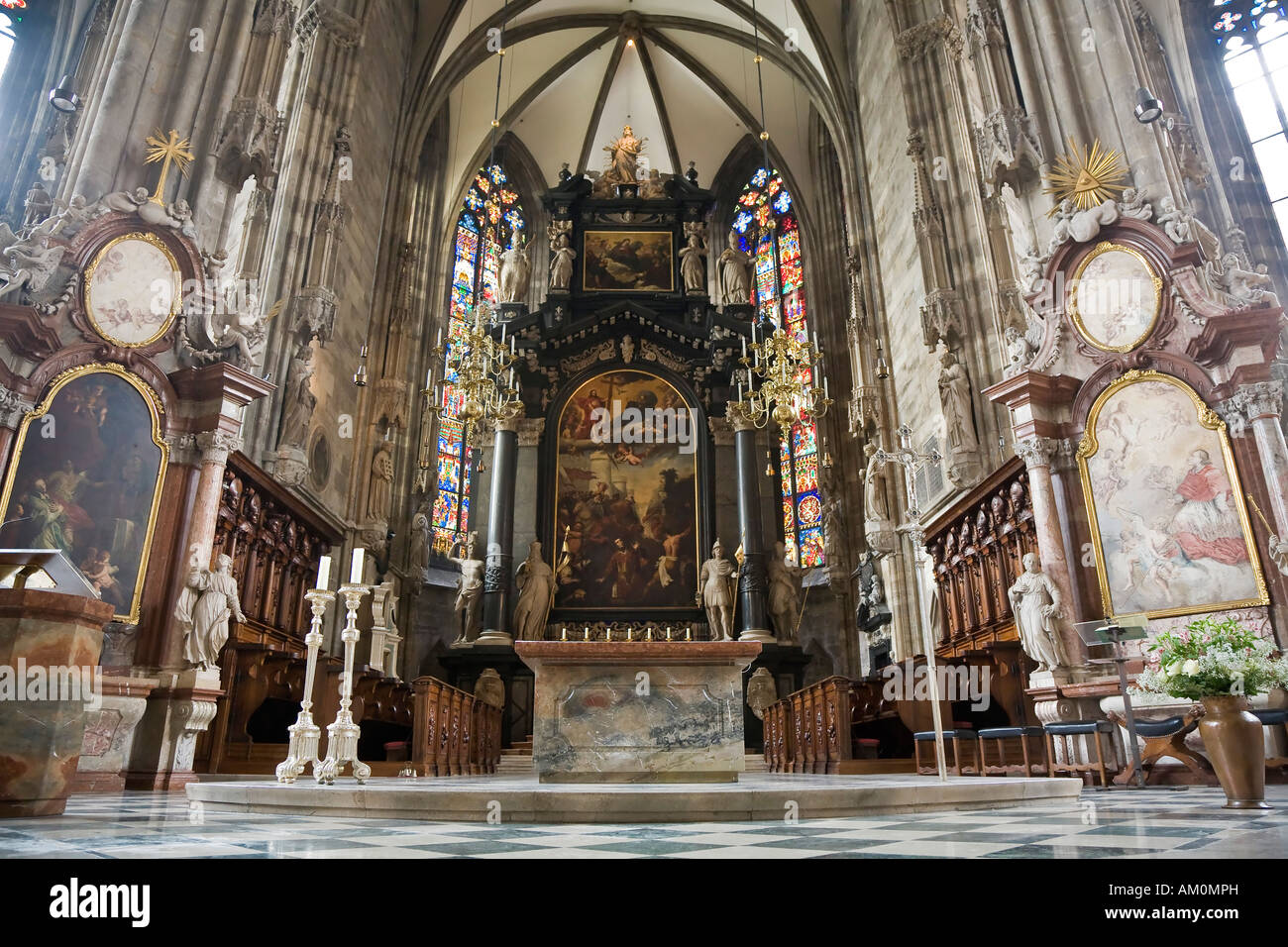 Innenansicht Stephansdom Wien Österreich Stockfoto