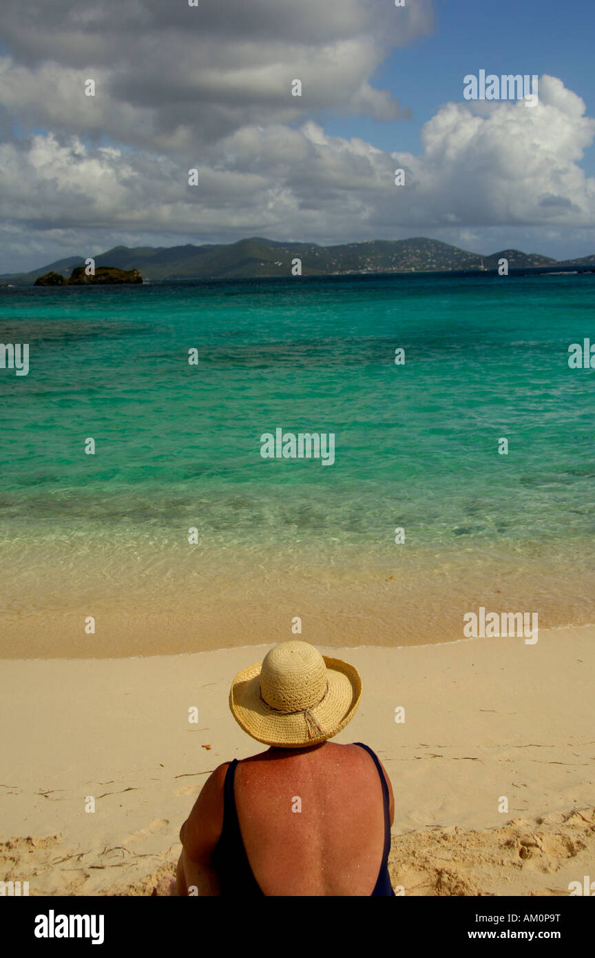 Karibik, US Virgin Islands, St. Thomas, St. John Bay, Sapphire Beach. Stockfoto