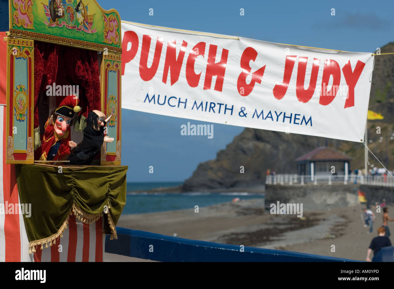 Aberystwyth Punch and Judy Festival august Bank Holiday Wochenende Stockfoto