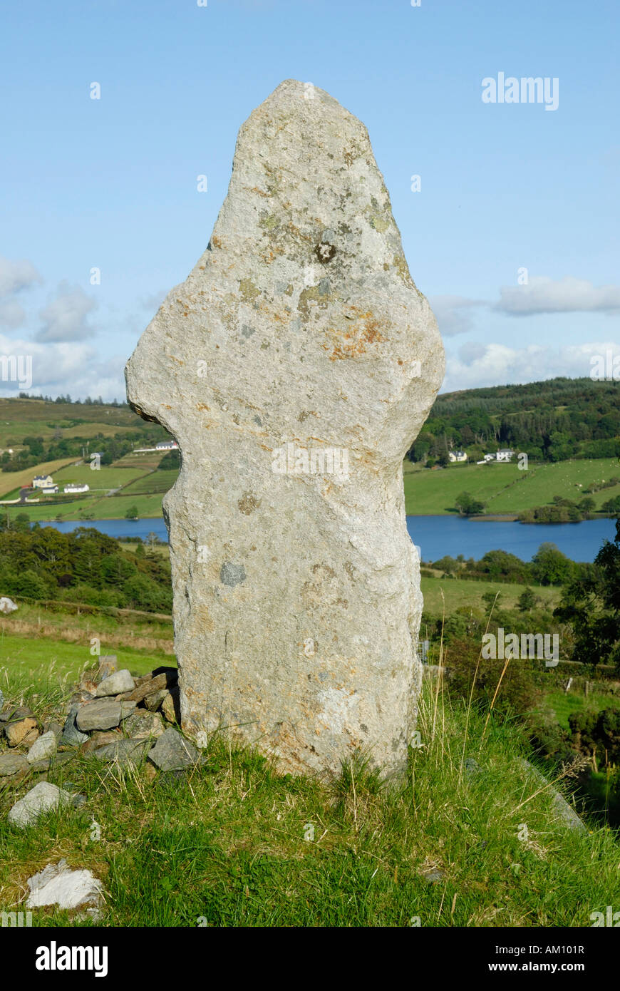 Reste der historischen Highcross am heiligen Brunnen von St. Columcille in der Nähe von Kirche Hill, Co. Donegal Ireland Stockfoto
