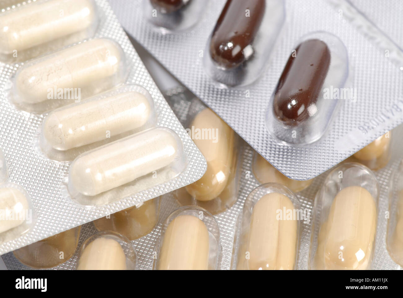 Medikamente, Kapseln Stockfoto