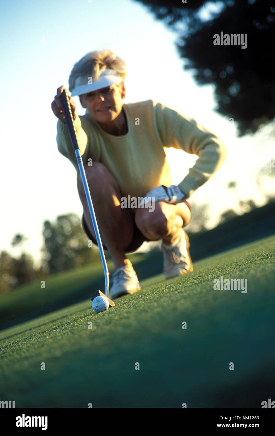 Frau Schlange Putt Phoenix Arizona Stockfoto