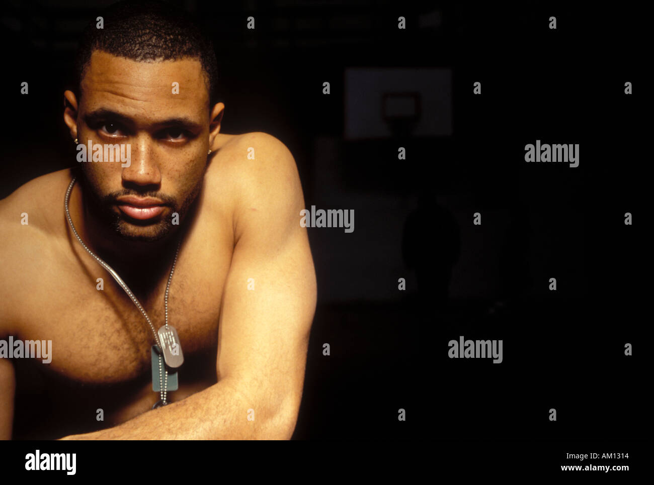 Afrikanische amerikanische Sportler Stockfoto