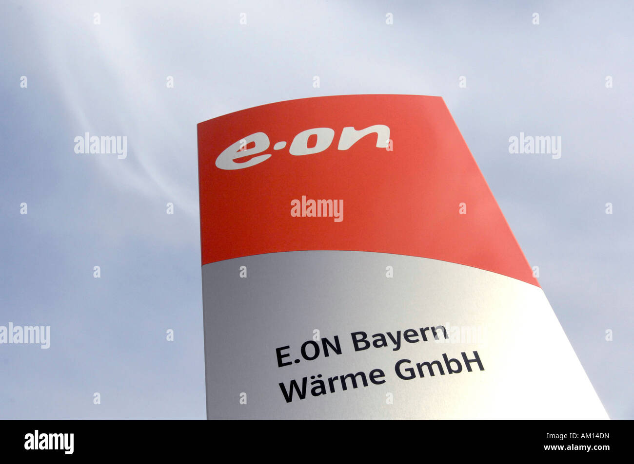 Firmenschild - E.ON. Bayern-Wärme GmbH Stockfoto