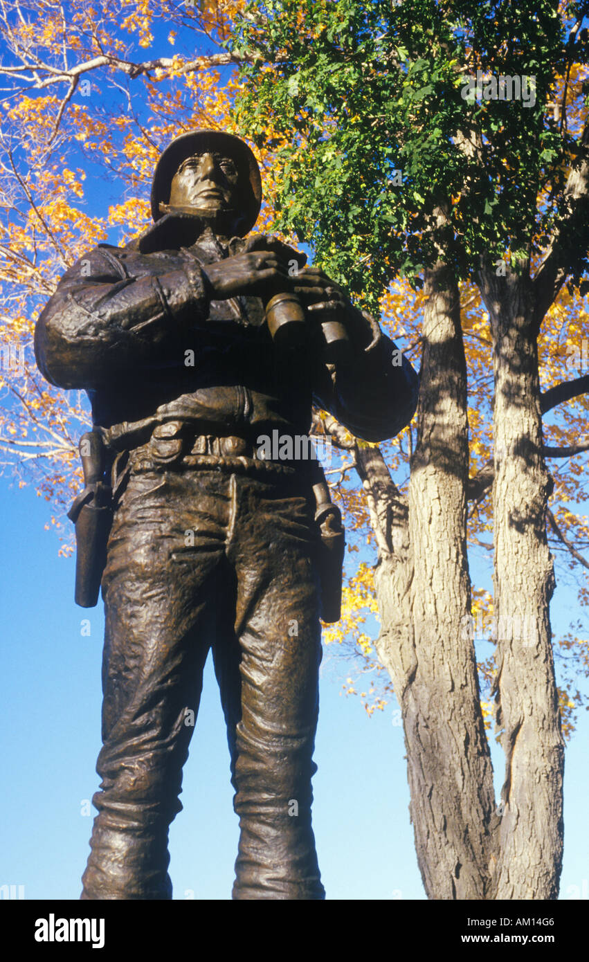 Statue von George Patton U.S. Military Academy West Point NY im Herbst Stockfoto