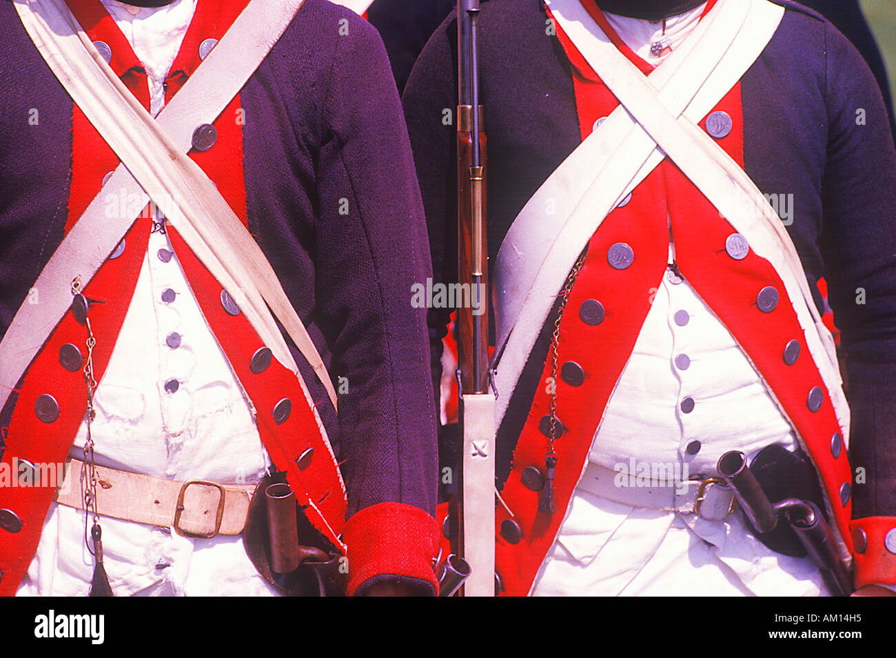 Historisches Reenactment Daniel Boone Homestead Brigade der amerikanischen Revolution kontinentale Armee Infanterie Stockfoto