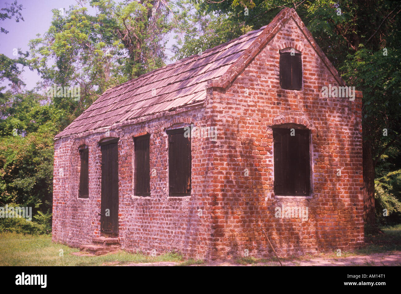 Slave-Viertel in Charleston SC Boone Hall Plantation Stockfoto