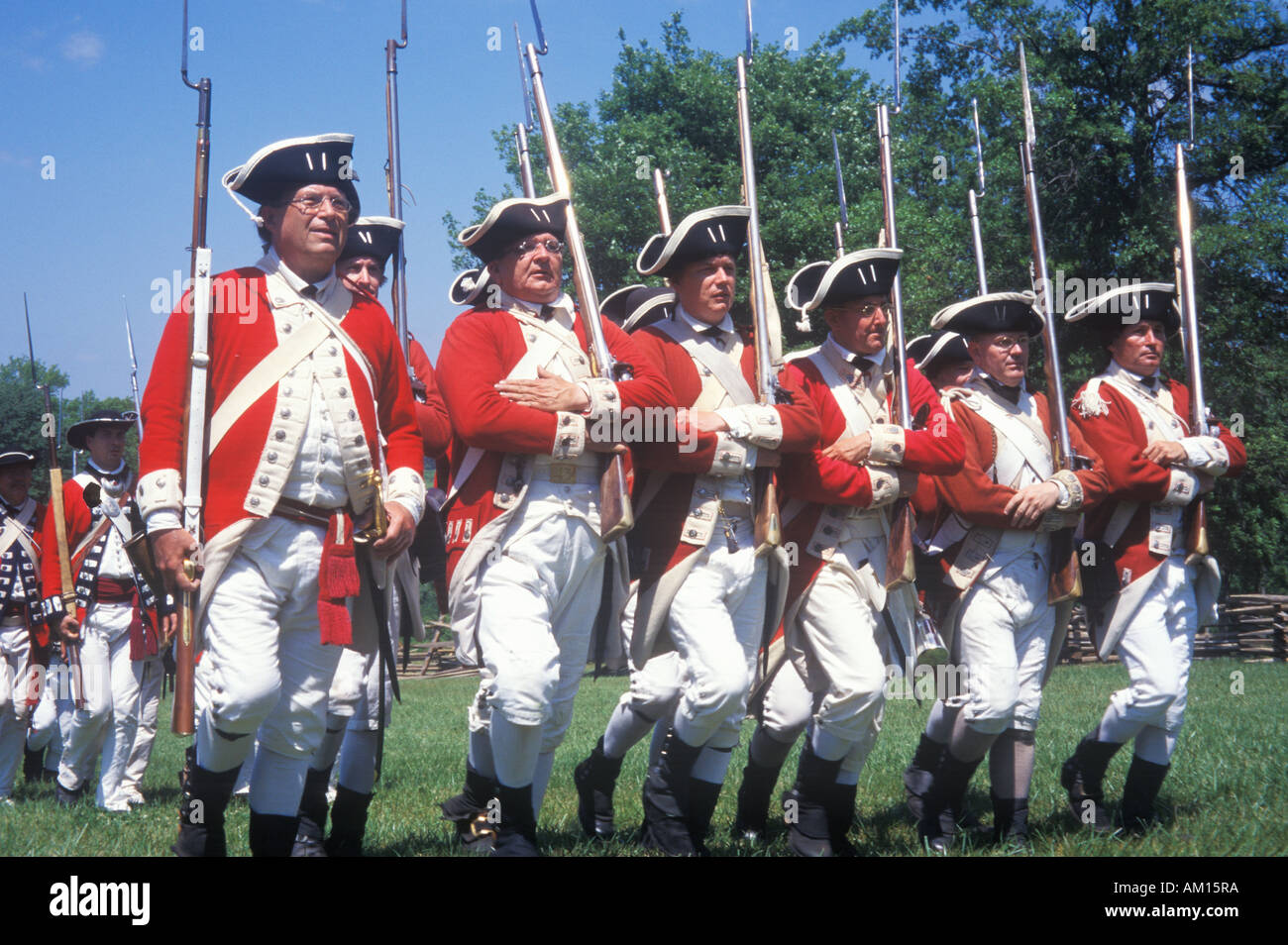 Unabhängigkeitskrieg Reenactment Eigentumswohnungen New Jersey 218. Jahrestag der Schlacht von Monmouth 1782 Stockfoto