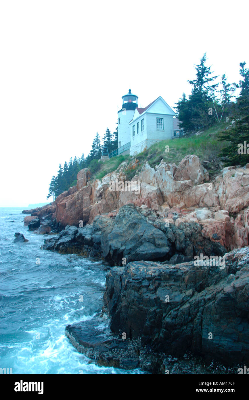 Bass Harbor Head Lighthouse Acadia Nationalpark Mt Wüste Insel Maine Stockfoto