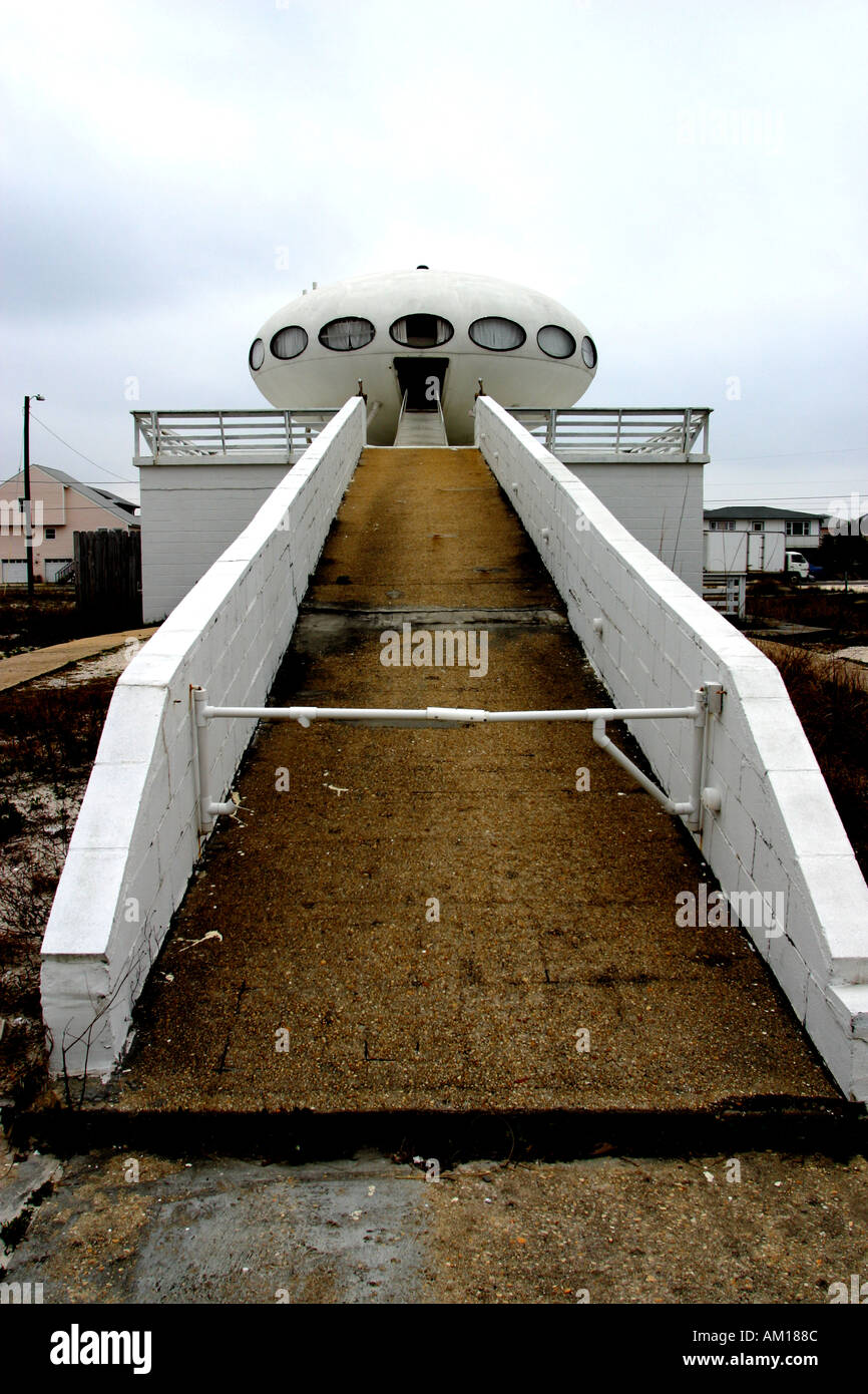 Haus gebaut, auszusehen wie ein Raumschiff Pensacola Beach Florida USA Stockfoto