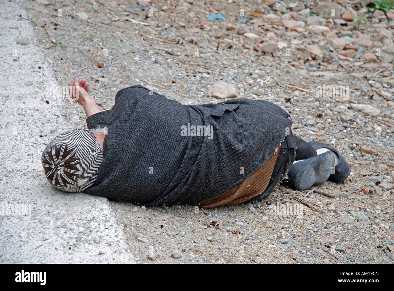 Geistig behinderten Mann, Anatolien, Türkei Stockfoto