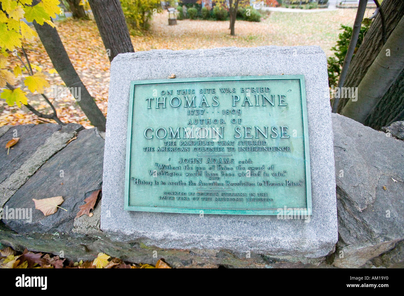 Thomas Paine Grabstätte in New Rochelle, New York Stockfoto