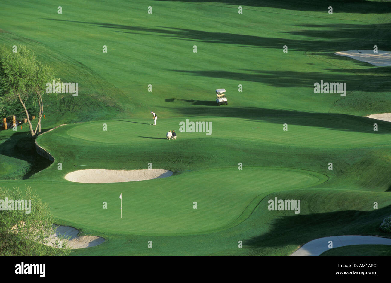 Malerischen Überblick über grünen Golfplatz CA Stockfoto