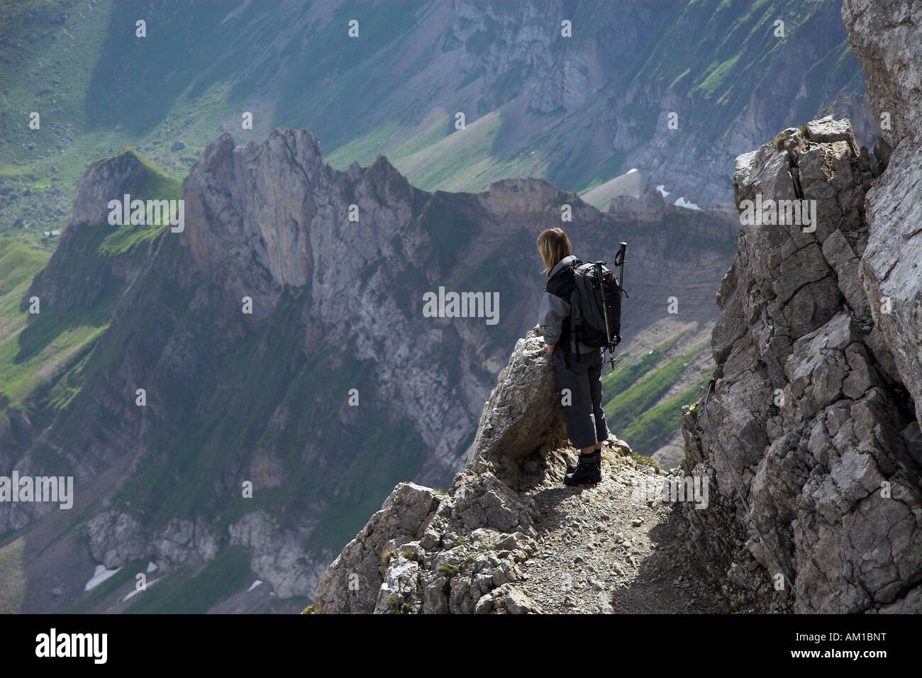 Niedrige Sicht auf dem Lisengrat/Alpstein/Kanton Appenzell/Schweiz Stockfoto
