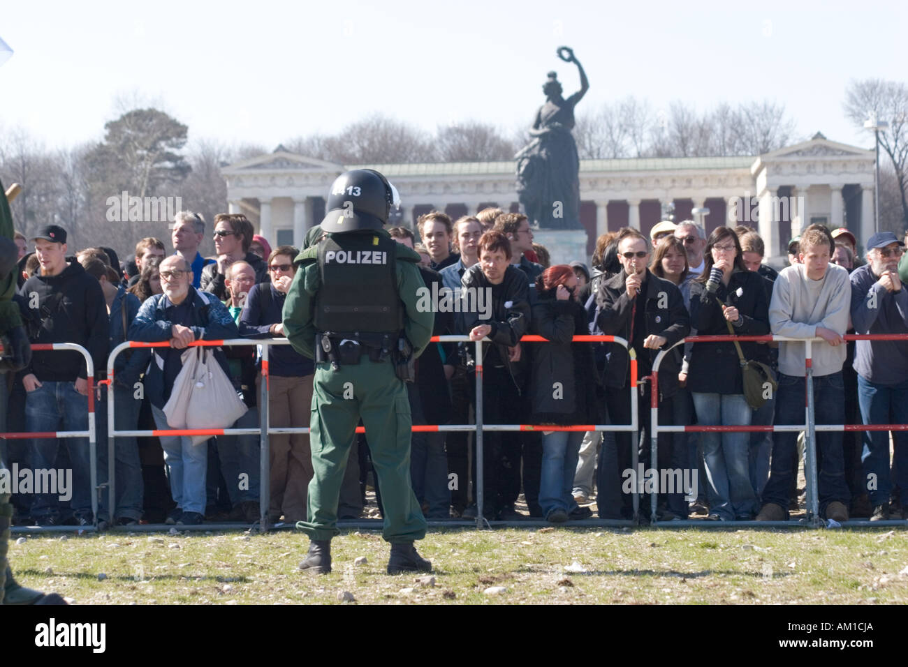 Antifa-Protest gegen NPD, Theresienwiese 2006, München Stockfoto